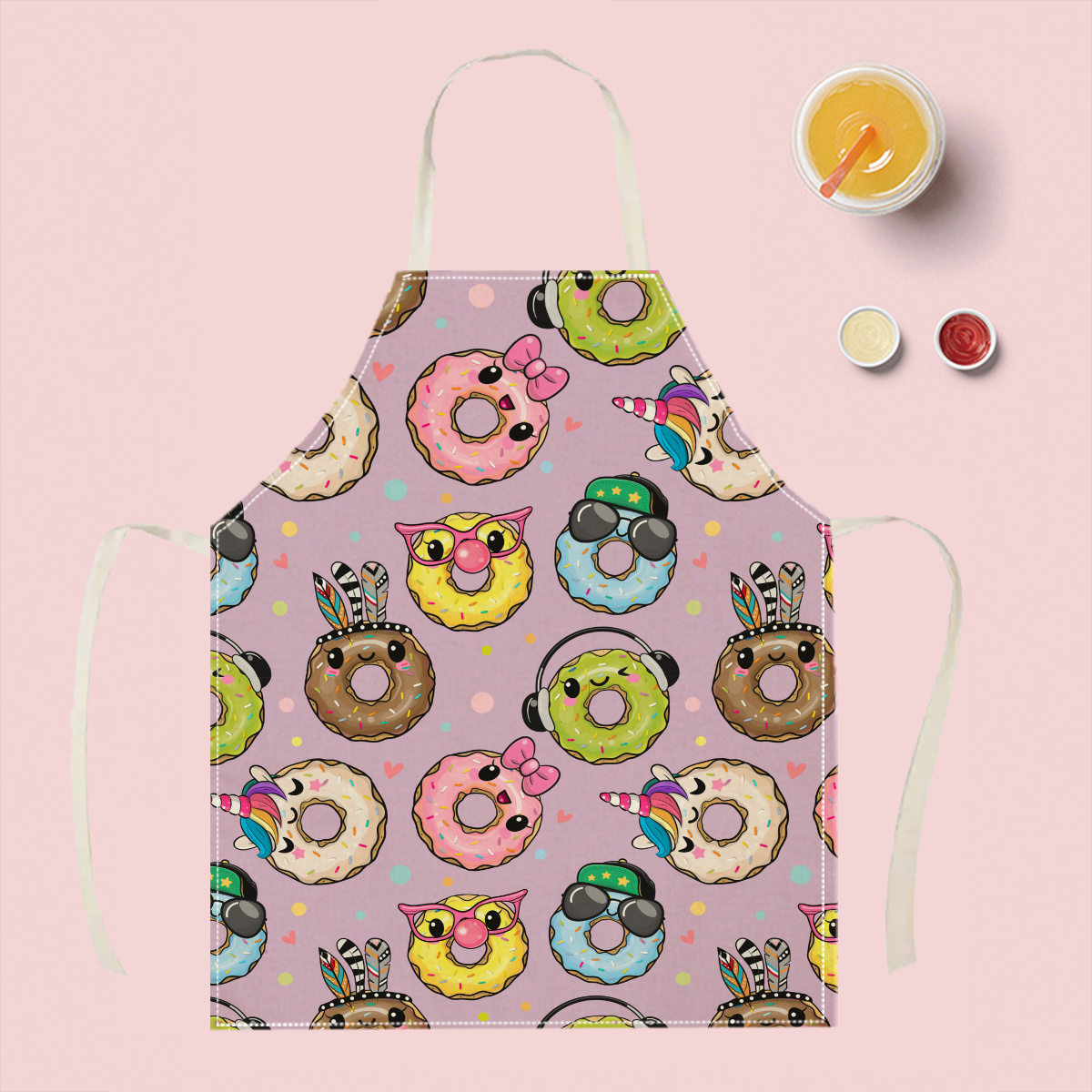Kitchen Baking Gift Ideas - 1pc 귀여운 만화 도넛 앞치마 재미있는