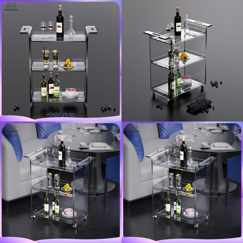 Kitchen Baking Organization - 현대적인 3단 주방 카트, 수납 선반과