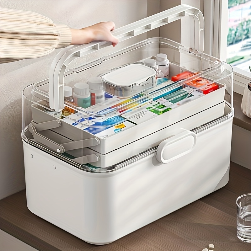 Kitchen Baking Tray Storage - 대용량 투명 뚜껑 약 보관함/배급함 -