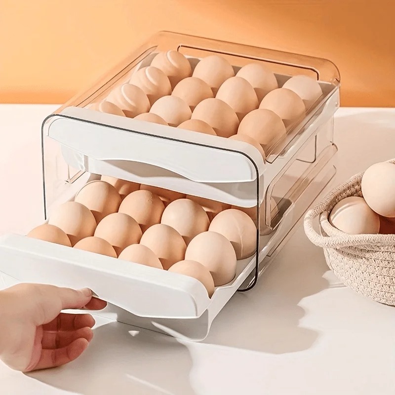 주방용 계란 보관함 1개, 냉장고용 신선 플라스틱 2단 - Kitchen Baking Tray Storage 리뷰 및 가격