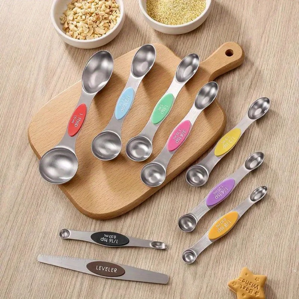 스테인리스 스틸 금속 자석 계량 스푼 세트 티스푼 테이 - Kitchen Glass Baking Set 리뷰 및 가격