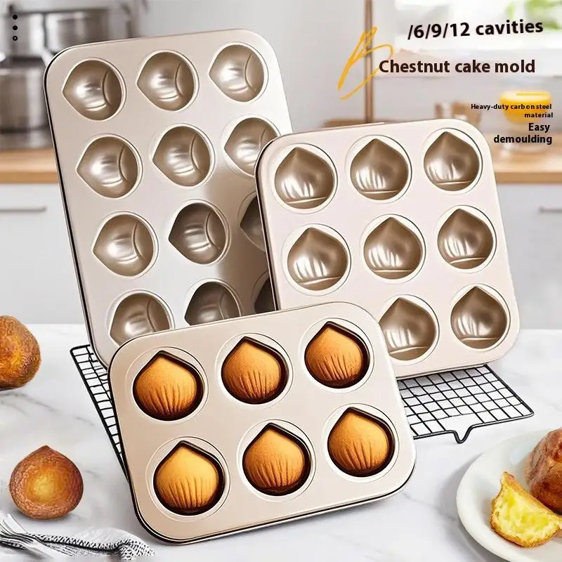핫세일 1개 6/9구 밤 모양 케이크 베이킹 트레이 몰 - Kitchen Baking Pans For Sale 리뷰 및 가격