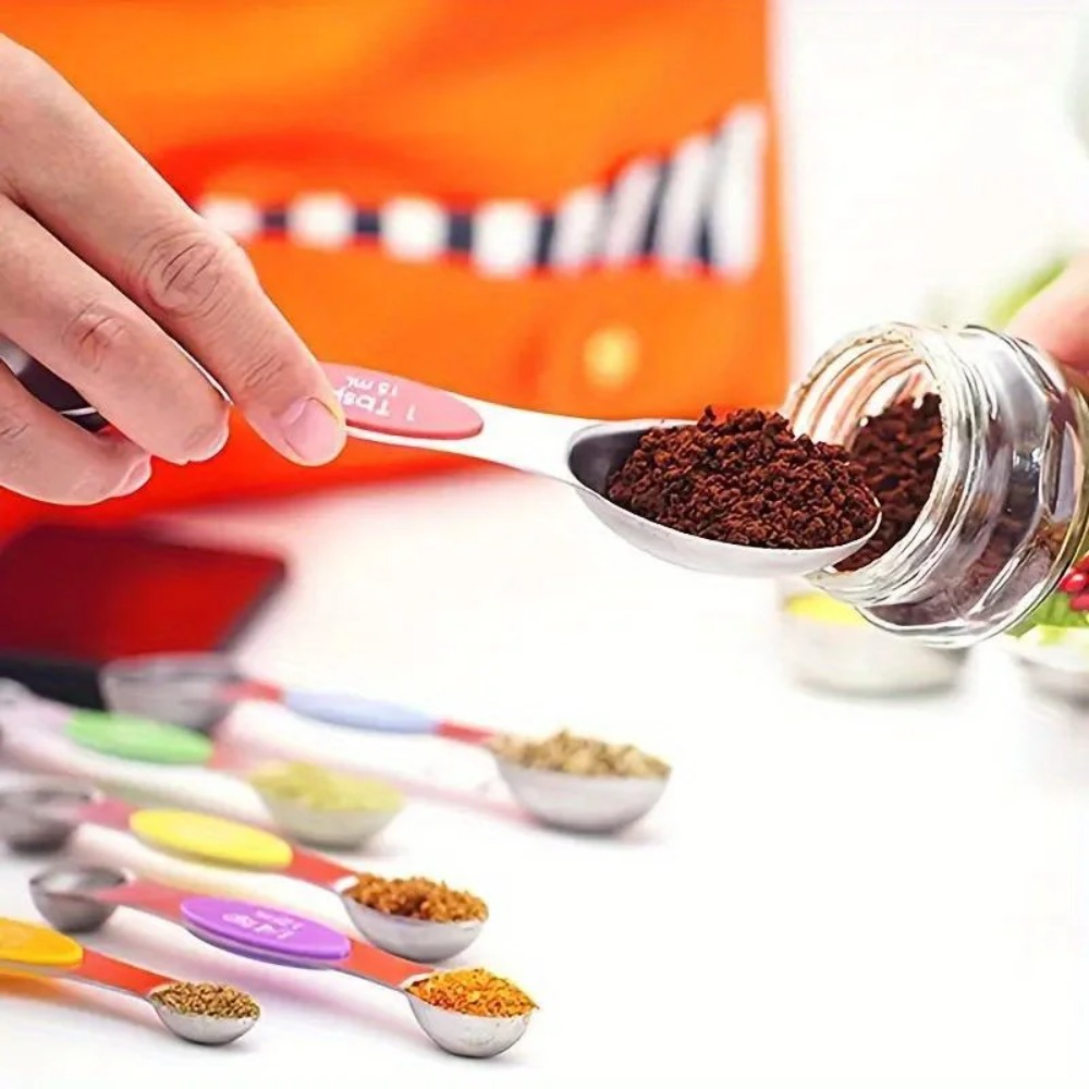 스테인리스 스틸 금속 자석 계량 스푼 세트 티스푼 테이 - Kitchen Glass Baking Set 리뷰 및 가격