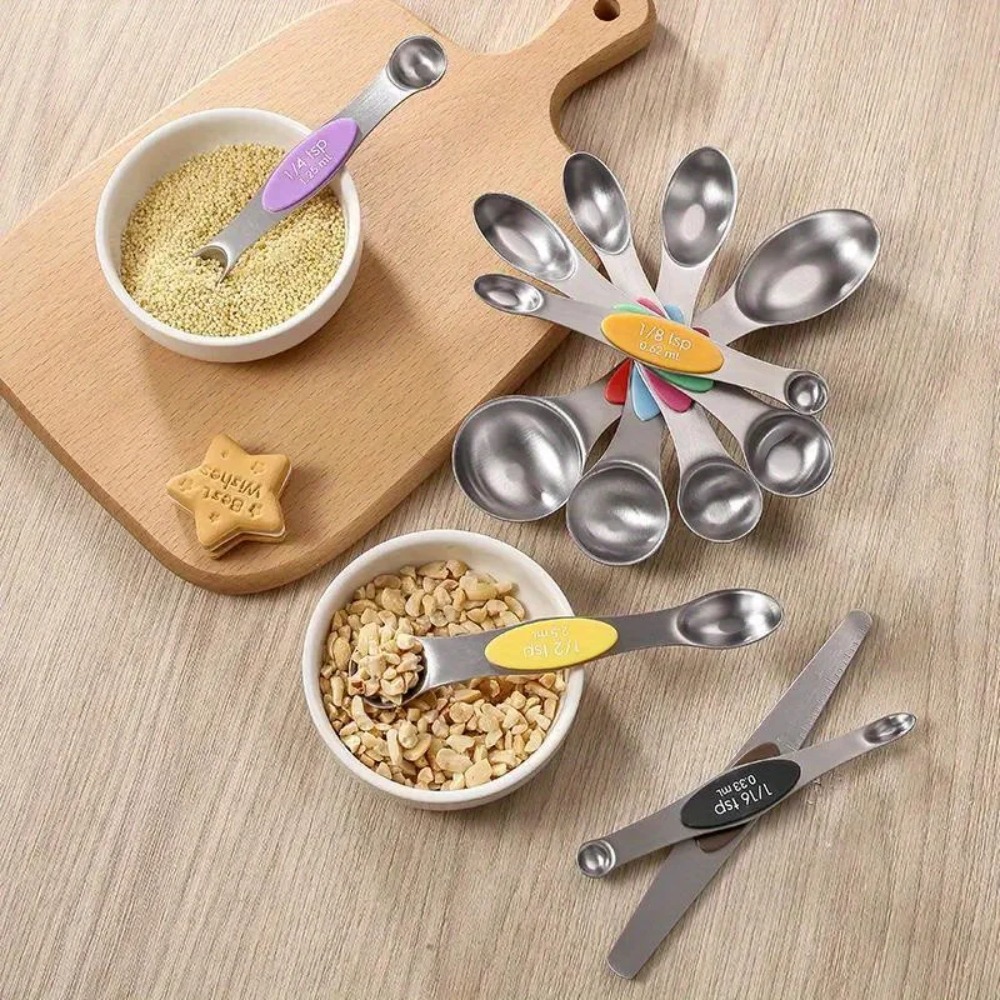 스테인리스 스틸 금속 자석 계량 스푼 세트 티스푼 테이 - Kitchen Glass Baking Set 리뷰 및 가격