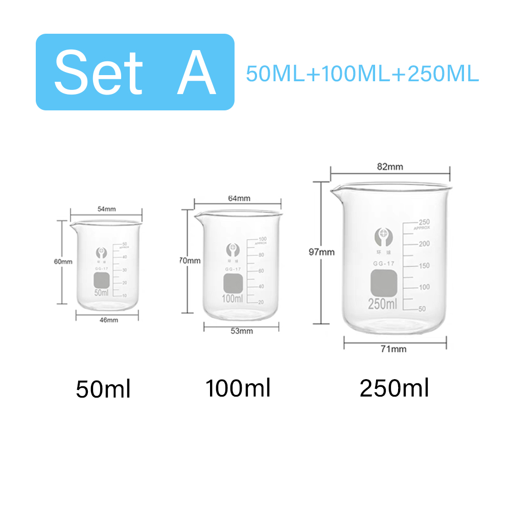 3개/세트 유리 계량컵 세트 투명 눈금컵 내열 비커 주 - Kitchen Glass Baking Set 리뷰 및 가격