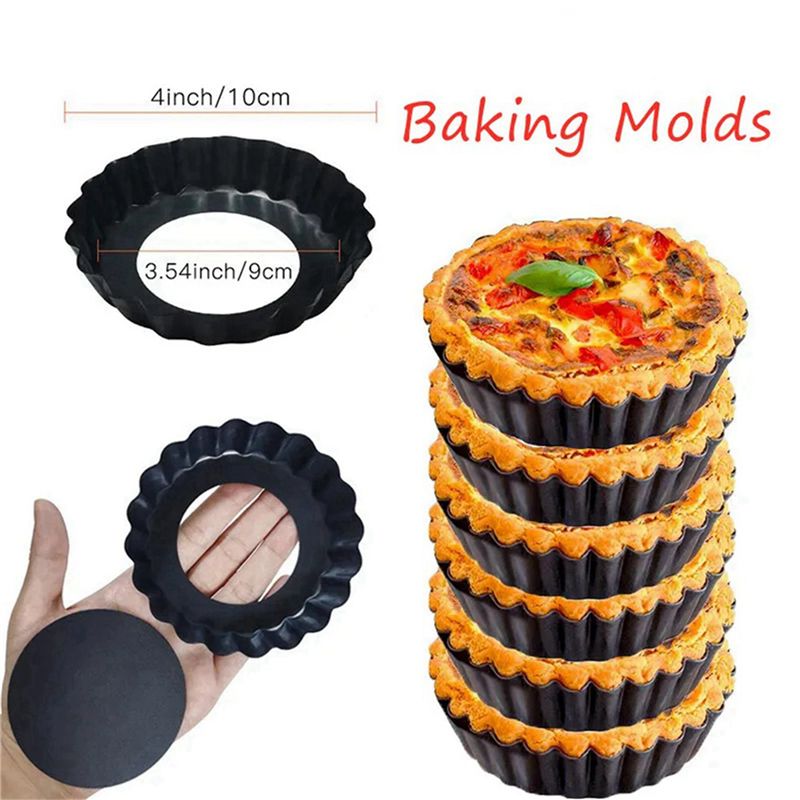 8개입 4인치/10cm 미니 파이 머핀 컵케이크 팬 논 - Tart Pan Loose 리뷰 및 가격