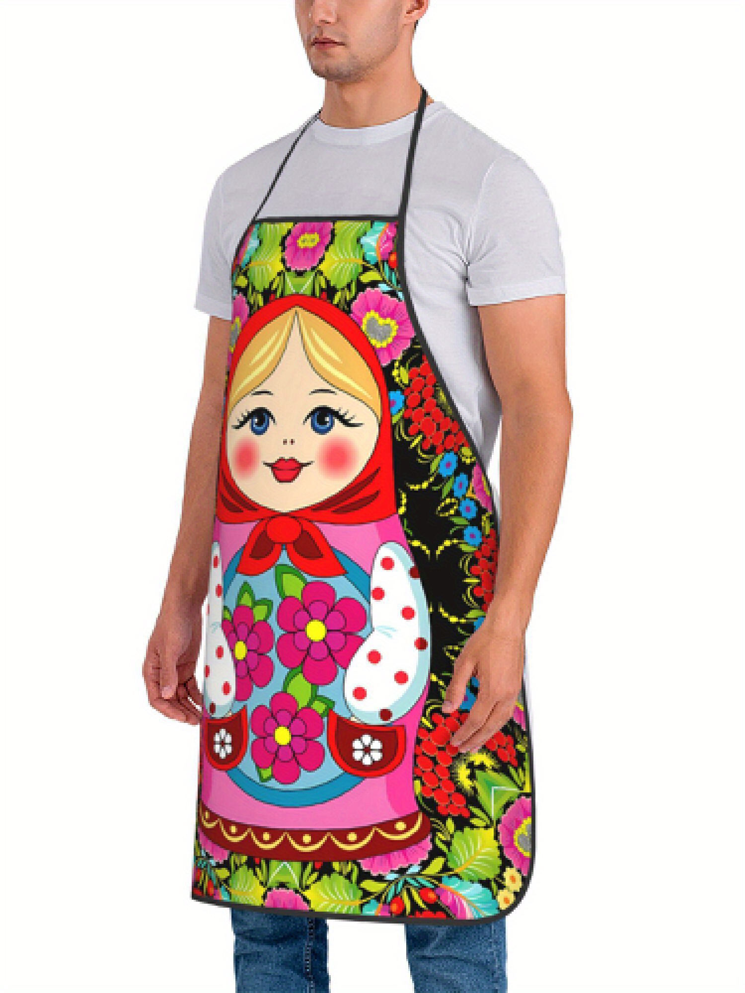재미있는 러시아 마트료시카 꽃무늬 복고풍 디자인 앞치마 - Kitchen Baking Gift Ideas 리뷰 및 가격