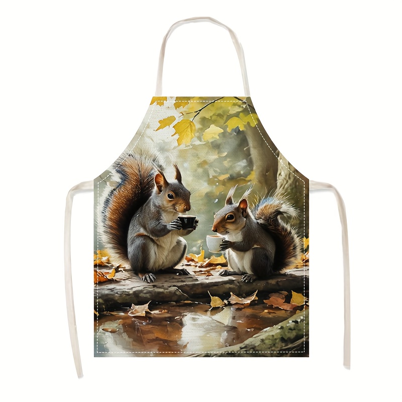 린넨 앞치마 다람쥐 커피 장면 프린트 주방 요리 베이킹 - Kitchen Baking Gift Ideas 리뷰 및 가격