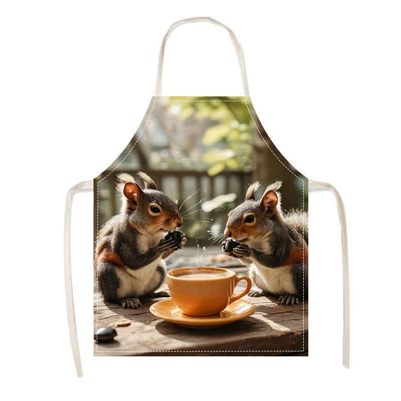 린넨 앞치마 다람쥐 커피 장면 프린트 주방 요리 베이킹 - Kitchen Baking Gift Ideas 리뷰 및 가격
