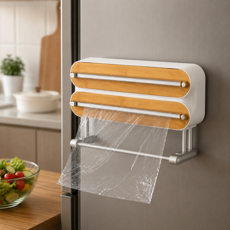 자석식 식품 포장지 커터 디스펜서 랩 홀더 벽걸이 냉장 - Kitchen Baking Tray Storage 리뷰 및 가격