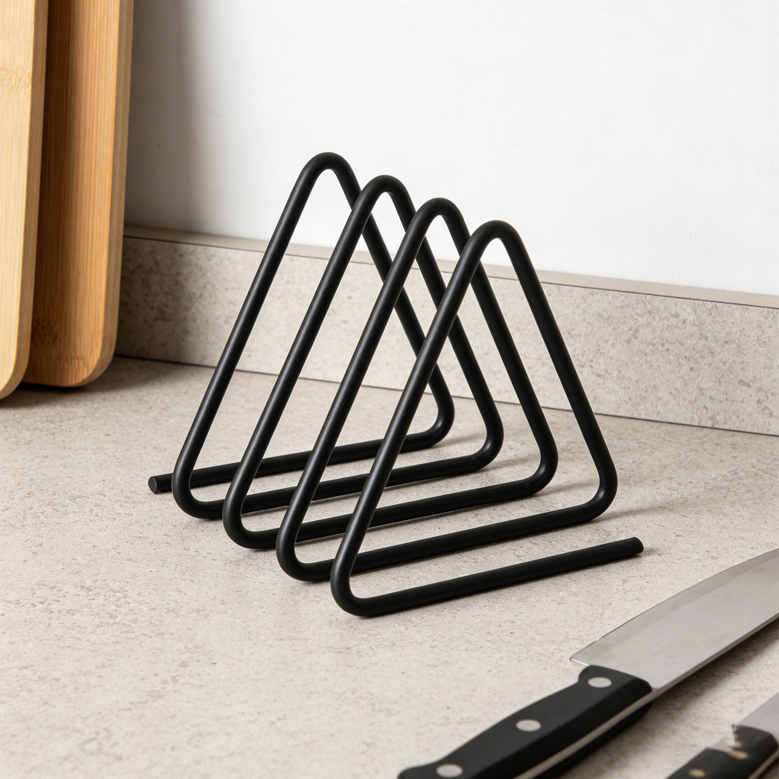 삼각형 도마 홀더 블랙 메탈 공간 절약형 수직 주방 랙 - Kitchen Baking Sheet Organizer 리뷰 및 가격