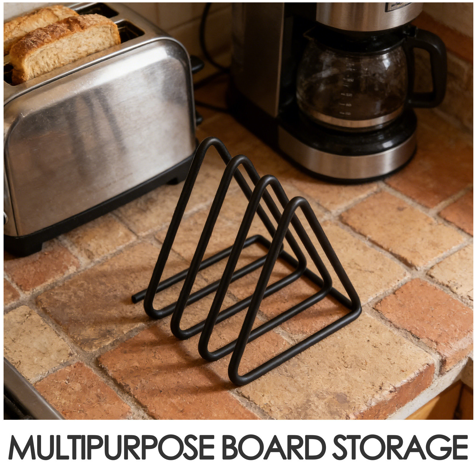 삼각형 도마 홀더 블랙 메탈 공간 절약형 수직 주방 랙 - Kitchen Baking Sheet Organizer 리뷰 및 가격