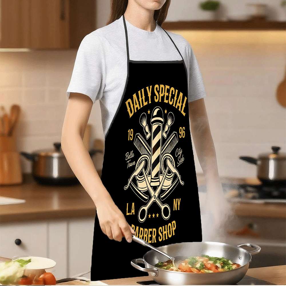 1개입 데일리 특가 상품 이발소 테마 앞치마, 회전식  - Kitchen Baking Gift Ideas 리뷰 및 가격