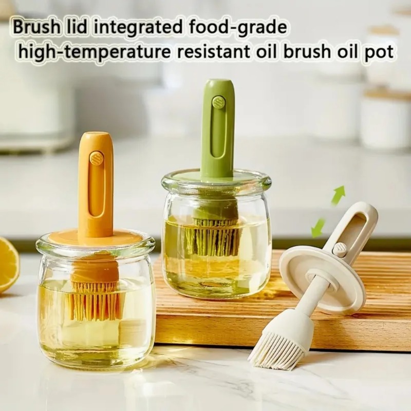 실리콘 브러쉬 세트가 포함된 오일 디스펜서 병 BPA  - Kitchen Glass Baking Set 리뷰 및 가격