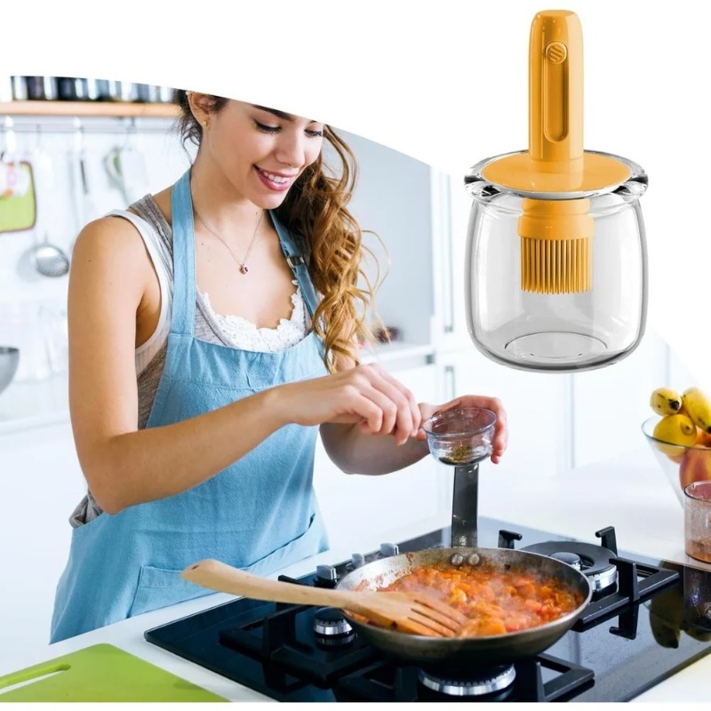 실리콘 브러쉬 세트가 포함된 오일 디스펜서 병 BPA  - Kitchen Glass Baking Set 리뷰 및 가격