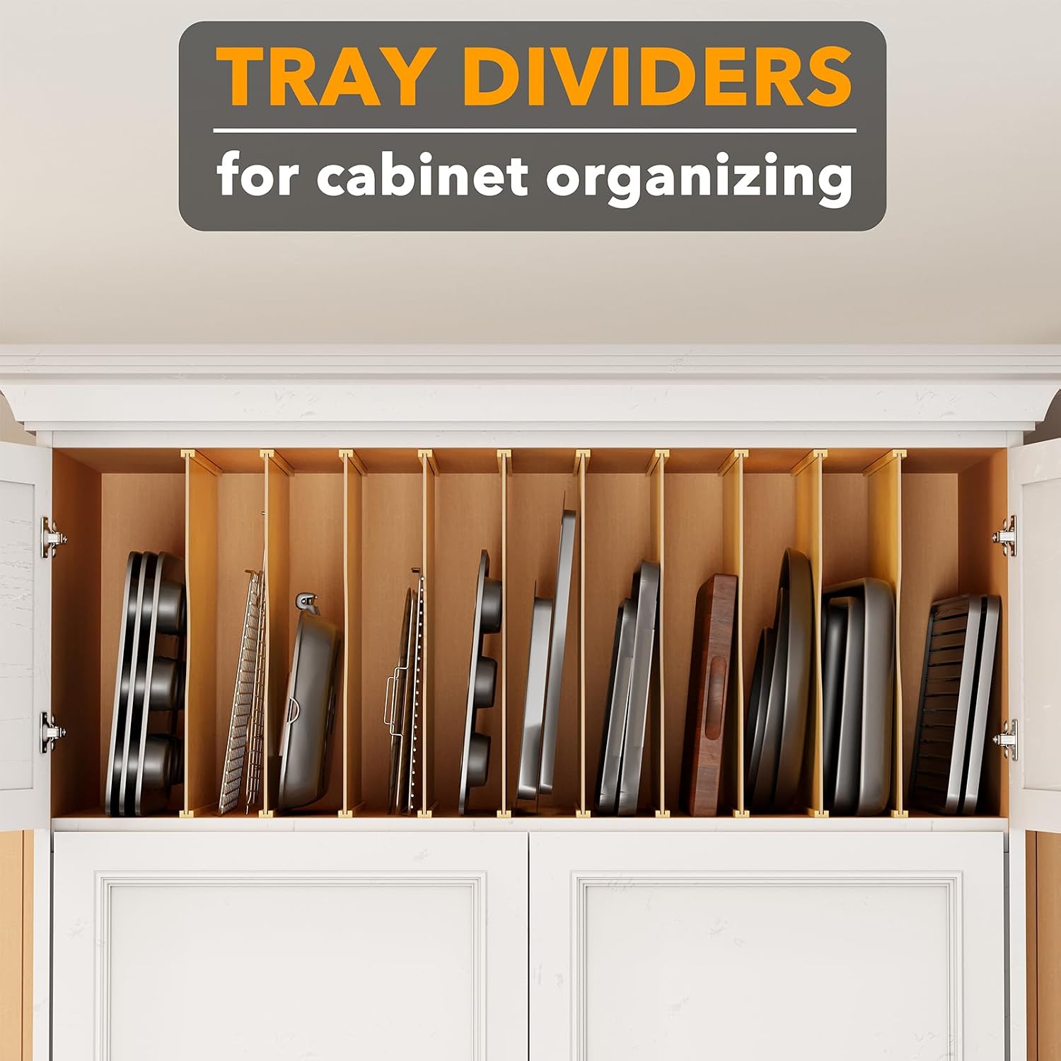 주방 캐비닛용 대나무 트레이 디바이더 10개, 수직 베 - Kitchen Baking Sheet Organizer 리뷰 및 가격