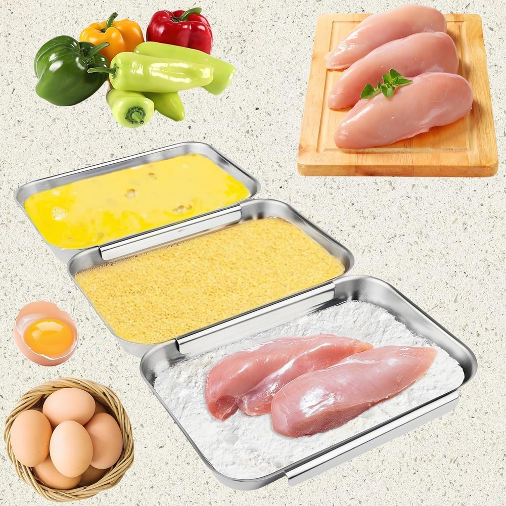 3종 스테인리스 스틸 양념통 세트, 사각형 음식 서빙  - Kitchen Baking Station 리뷰 및 가격